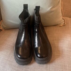STAUD black croc embossed boots
